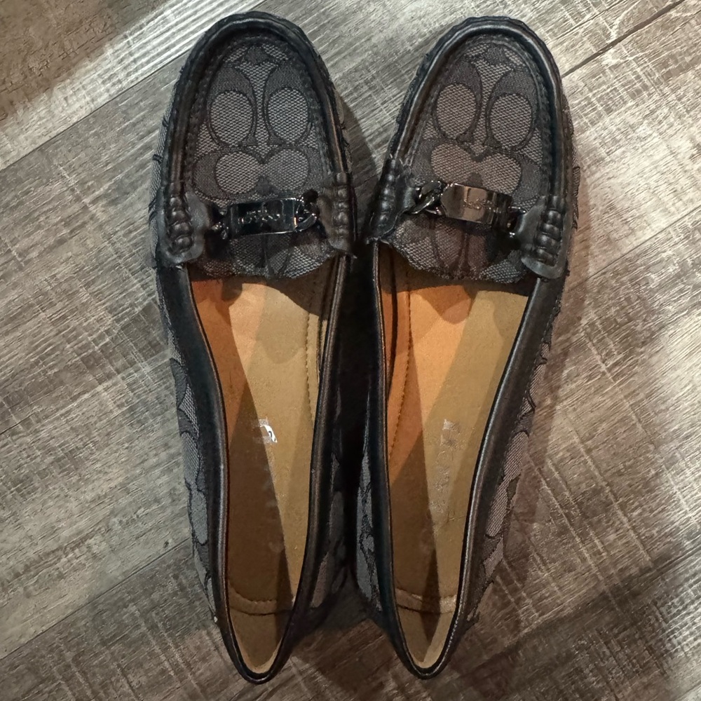 Coach Women's Gray Patterned Loafers